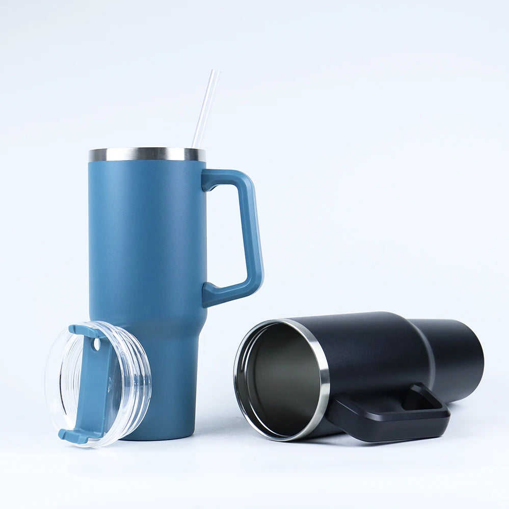 40oz Stainless Steel Powder Coated Tumbler with Handle Travel Cup for Water for Back