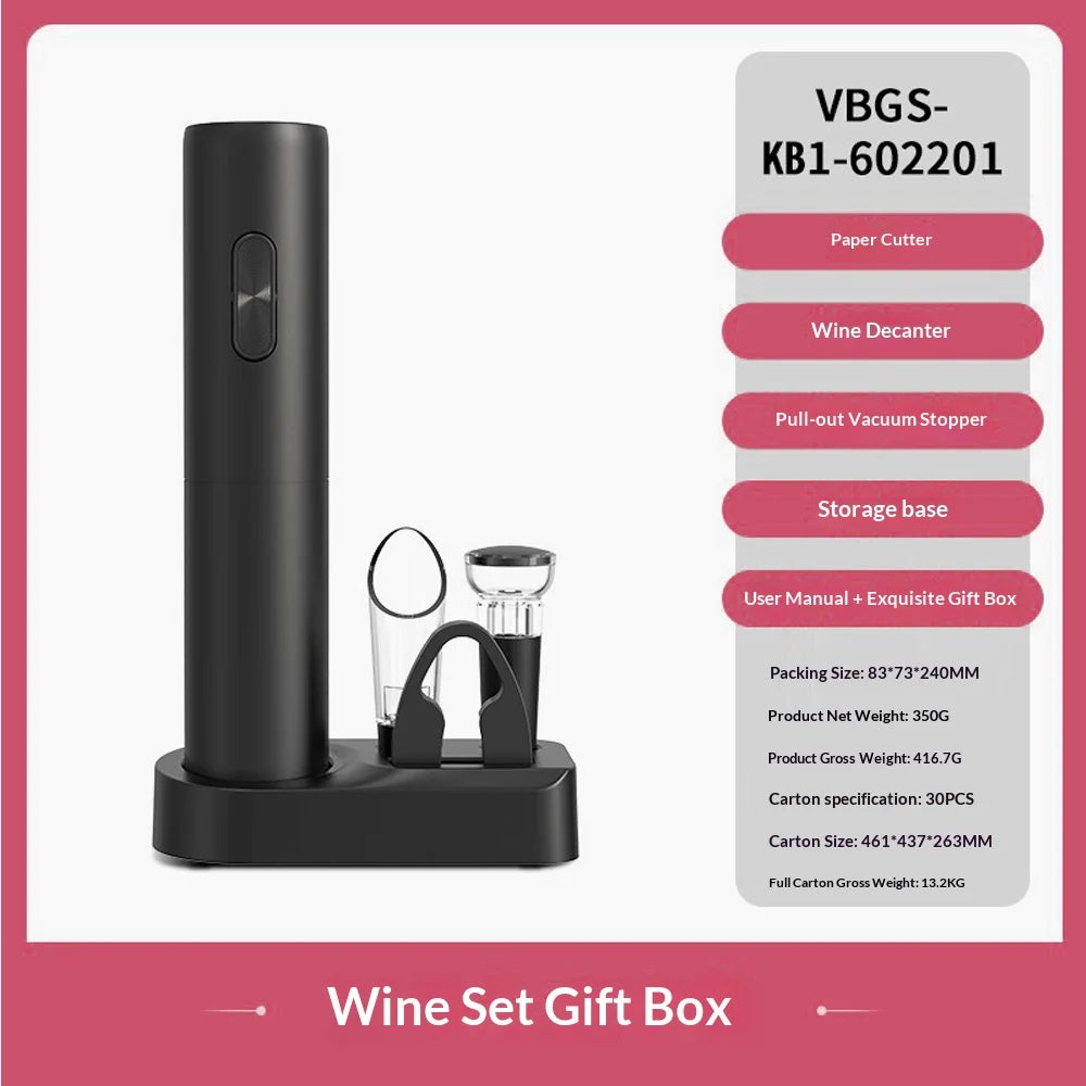 Electric Wine Bottle Opener with High-End Base Set Fully Automatic Screwdriver Wine
