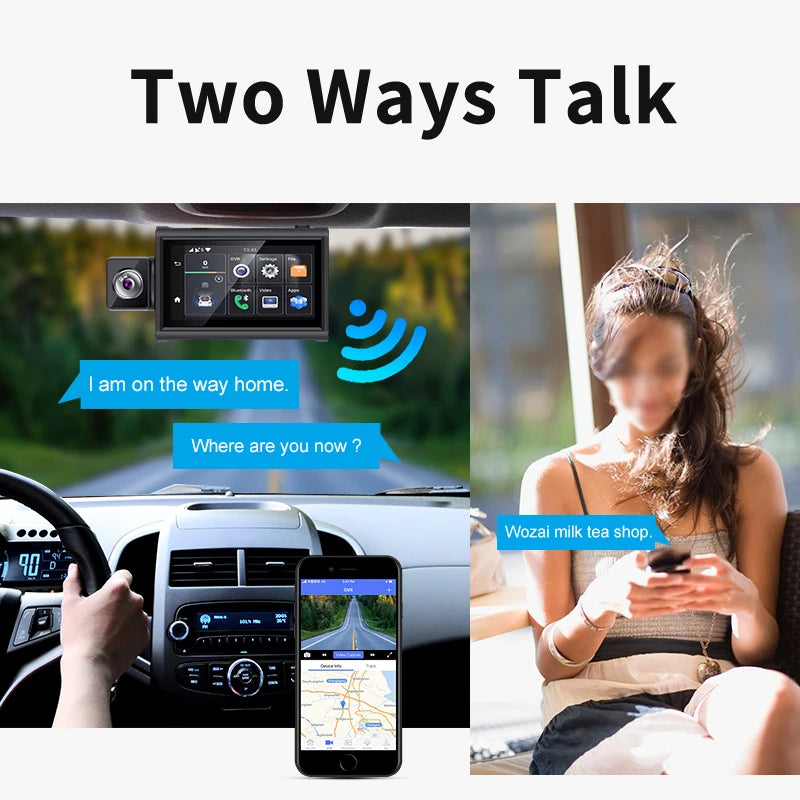 4G Dashcam with SIM Card Front and Rear Live Streaming ADAS WiFi GPS Navigation Android