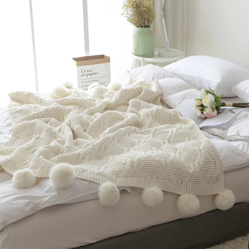 Chenille Chunky Knit Blanket for Winter Tv Sofa Nap Woven Throw Christmas Decoration