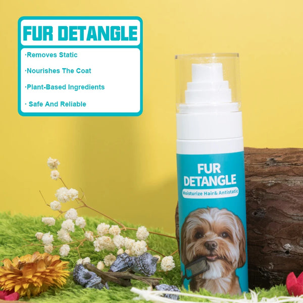 Pet Hair Care Fur Detangle Dog Grooming Spray Cat Shampoo Lavender Soothes Hydrates