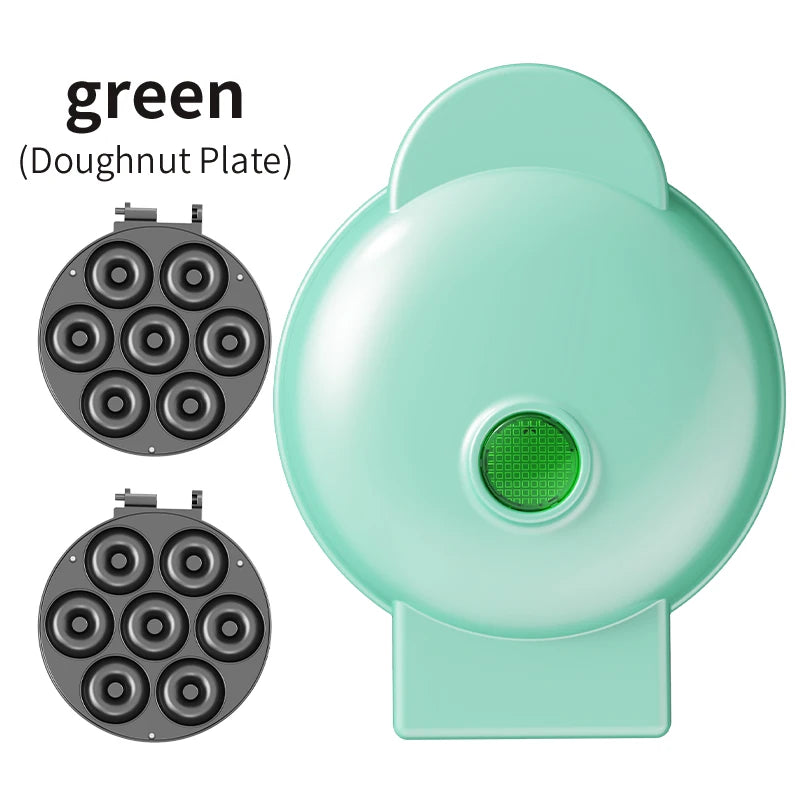 Electric Mini Waffle Maker Sandwich Maker Ceramic Coating Non-Stick Plates PBT+Aluminum
