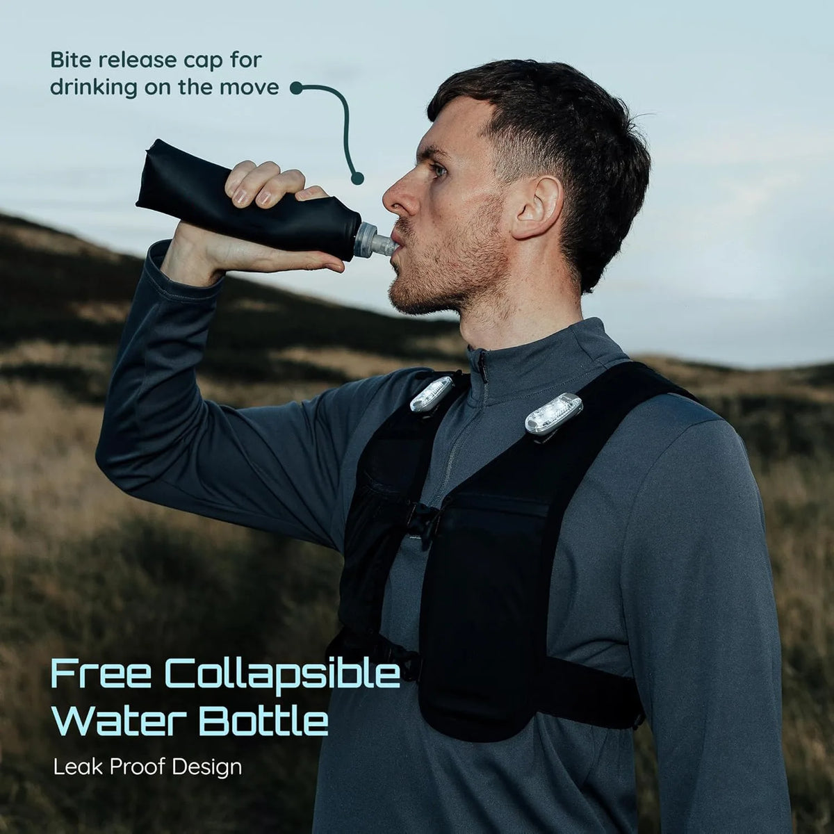 Unisex Ultra Running Vest Cycle Trail Run Hydration Backpack LED Waterproof Bladder