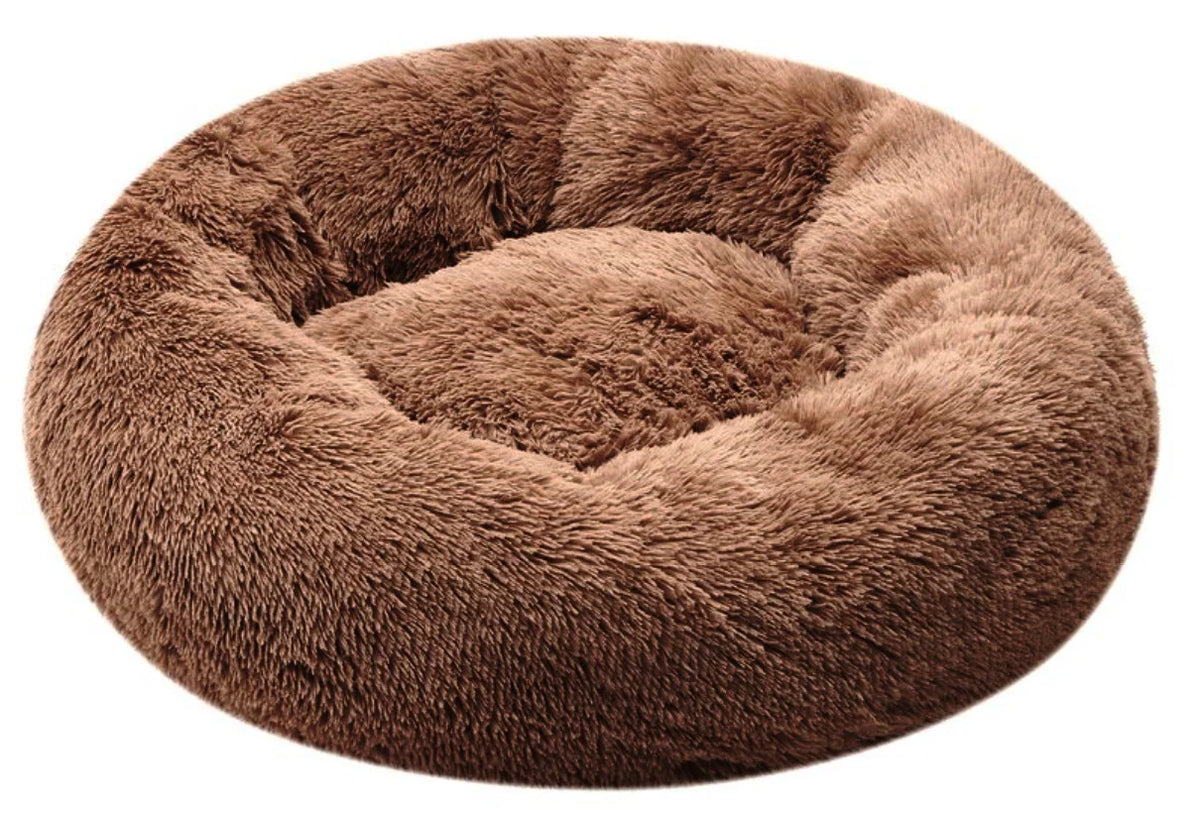 Washable Fluffy Donut Cat and Dog Bed, Warm Round Pet Bed in 6 Colors