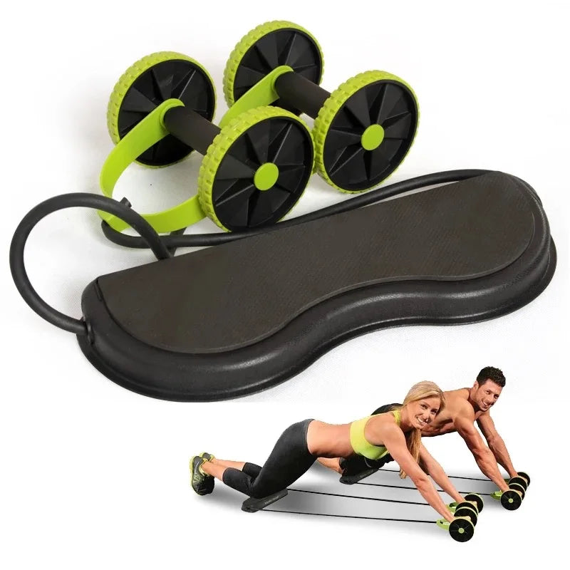 Fitness Home Ab Abdominal Power Wheel Roller Slide Tone Big Exercise Four Roller Set
