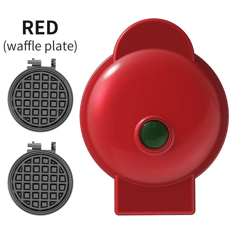 Electric Mini Waffle Maker Sandwich Maker Ceramic Coating Non-Stick Plates PBT+Aluminum