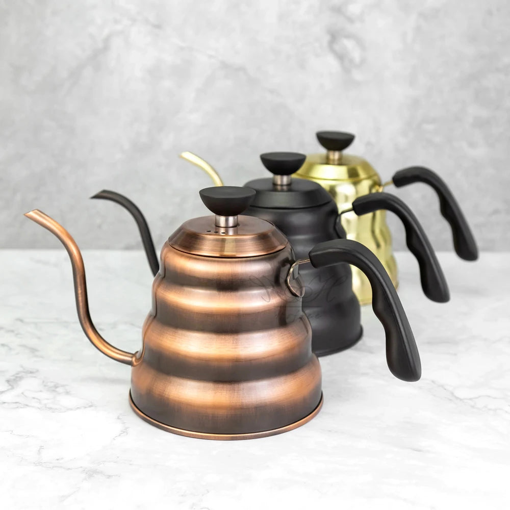 PTFE Black 1200ml Stainless Steel Gooseneck Spout Manual Pour Over Kettle Cloud Shaped