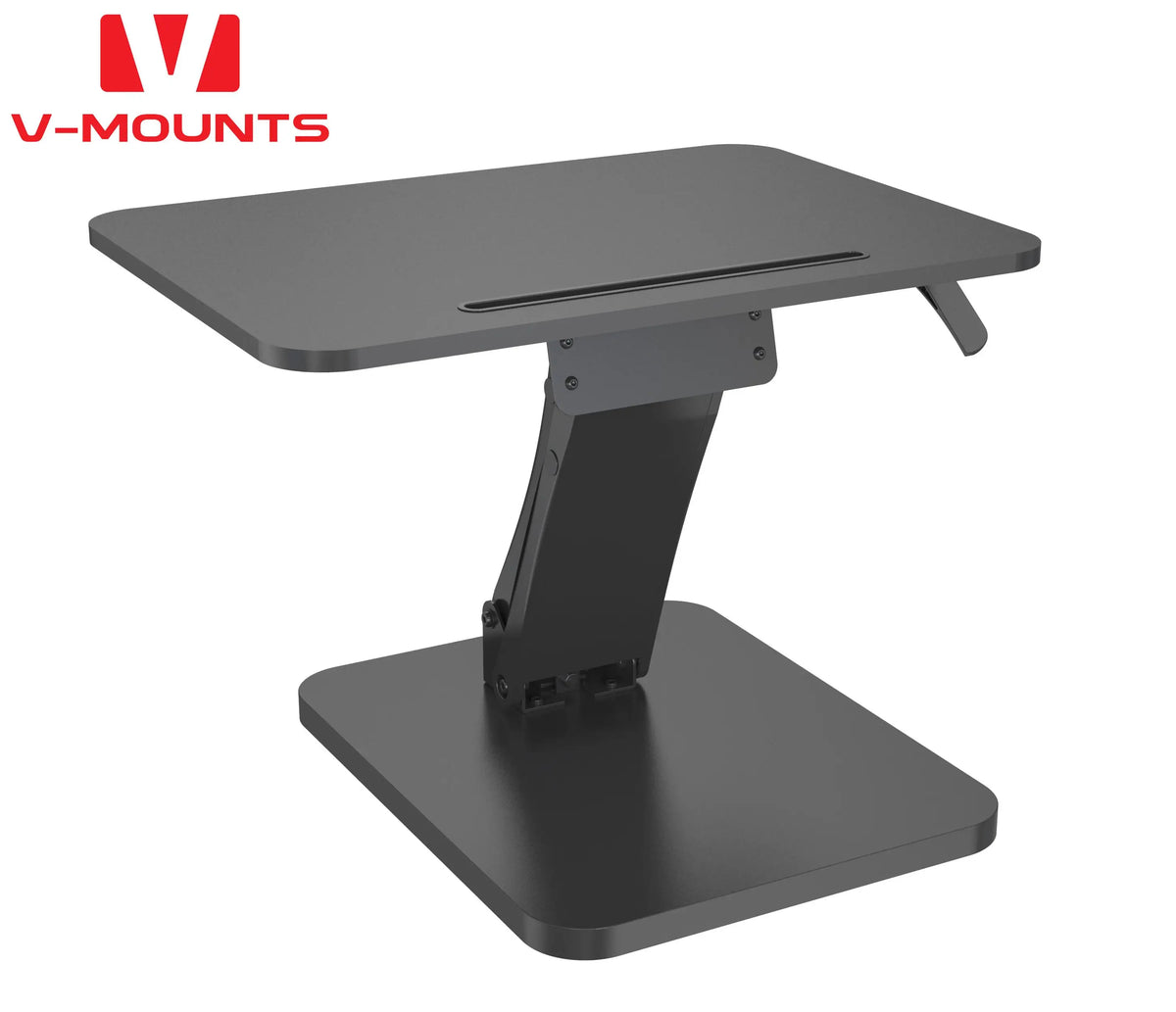 V-Mounts Foldable Metal Height Adjustable Standing Desk Converter Laptop Holder Stand