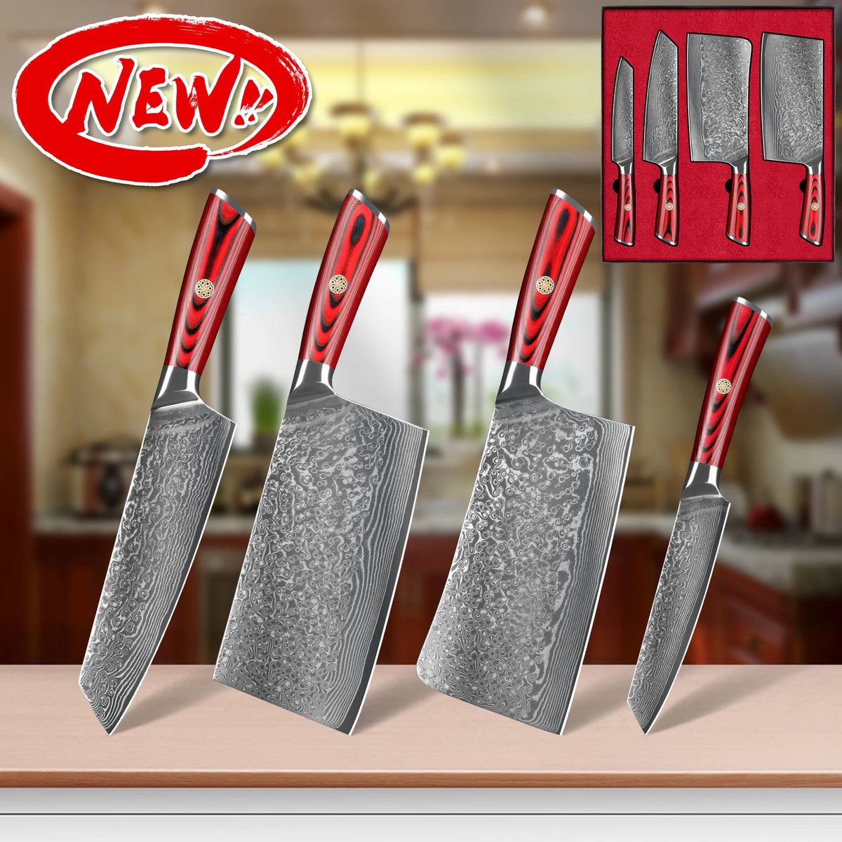10% Off Vg10 67 Layers Kitchen Knives Professional Damascus Chef Knife Set With Magnetic