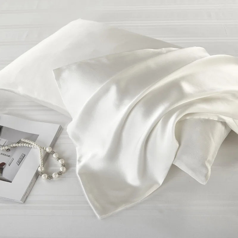 100% Mulberry Silk Woven Luxury Modern Rectangle Pillow Case Soft Silk Satin Fabric