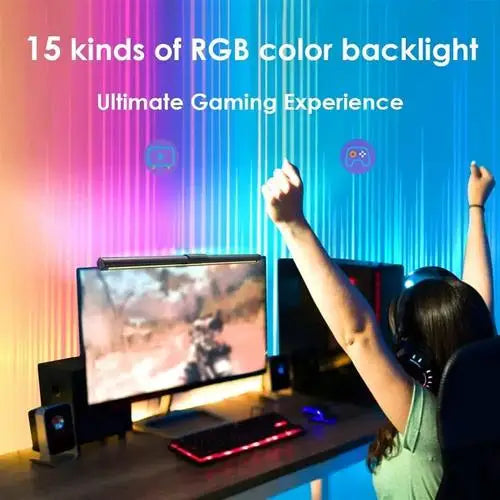180° Rotatable RGBIC Dual Light USB DC5V 5W Monitor Screen Hanging Light Bar for Gaming