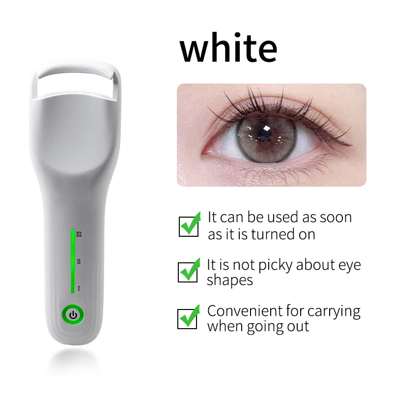 New Heated Lash Brush 360° Wand-Style Fast Heating Rechargeable Heated Eyelash Curler