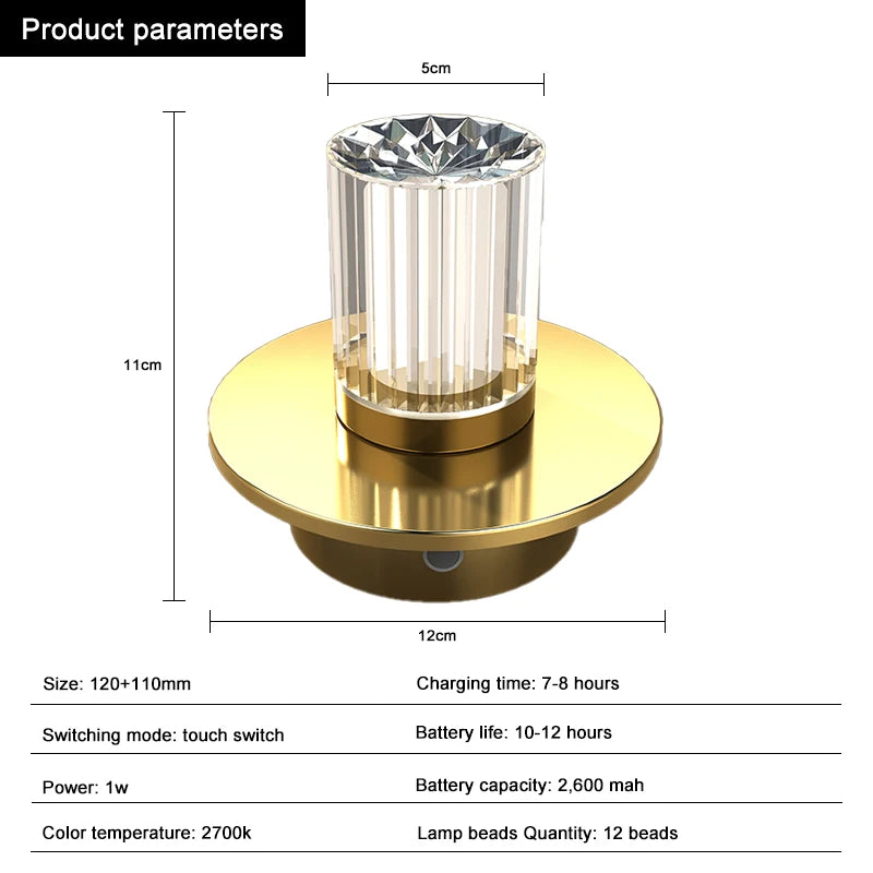 Nordic Modern Cordless Rechargeable Battery Table Light Touch Dimmable Decorative LED
