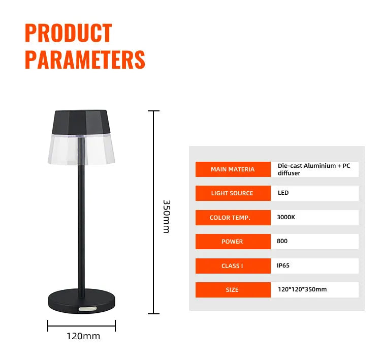 Indoor Touch Table Lamps Desk Modern Bedroom Light Rechargeable Bar Cordless Restaurant