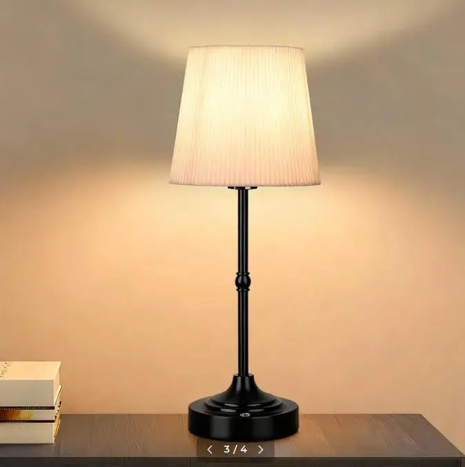 Luxury Modern Decorative Light USB Rechargeable Fabric Table Lamp Cordless Table Lamp