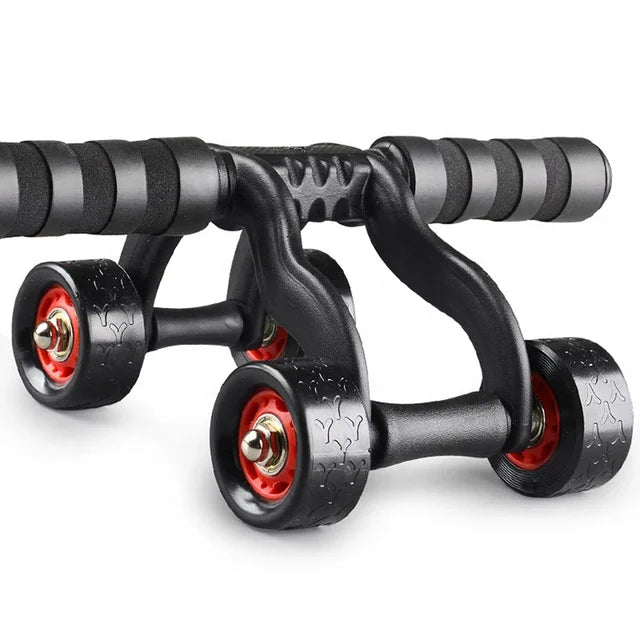 Multi-Function 4 Wheel Abs Roller with Knee Pad Mat Abdominal Wheel Fitness Ab Abdominal