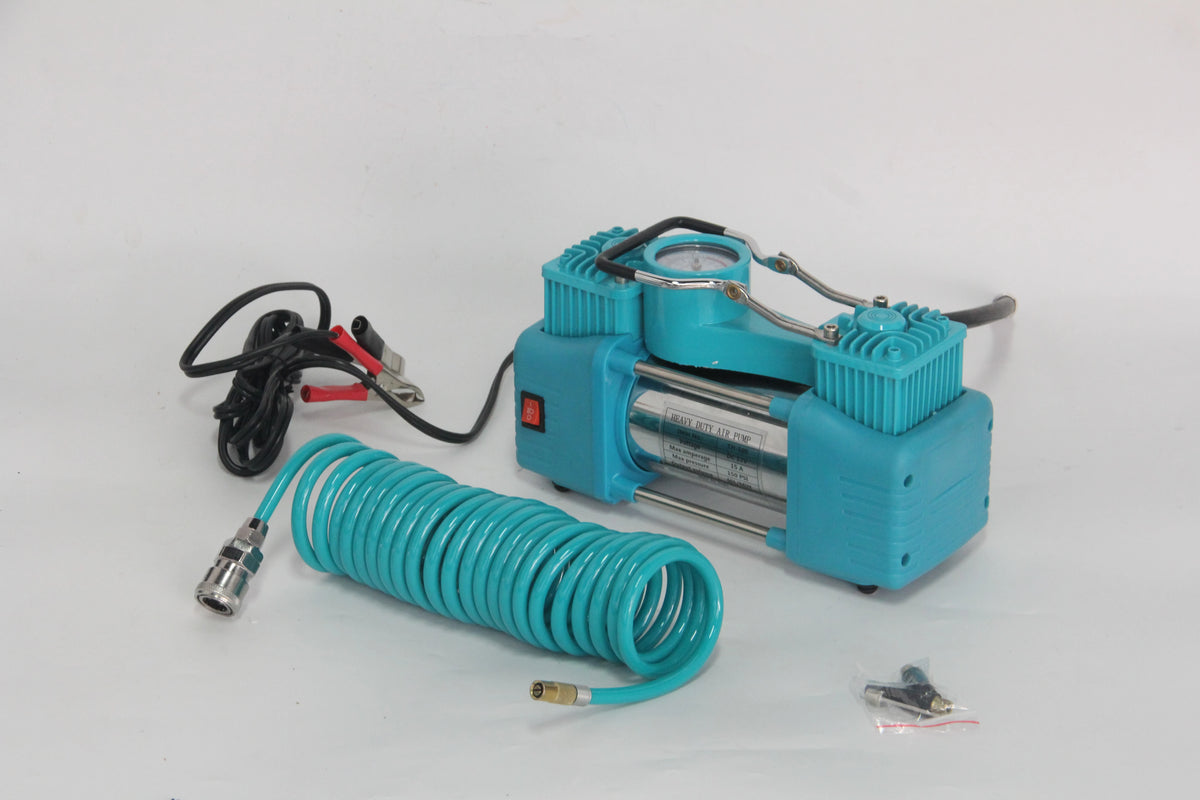 Portable Double Cylinder Tyre Inflator DC 12v Rapid Tire Inflator with LED Emergency