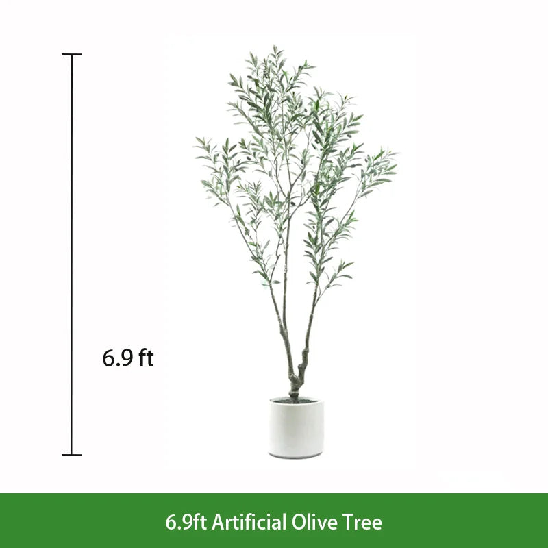 Lifelike Real Touch Artificial Potted Olive Tree Decorative Faux Plant for Indoor Outdoor