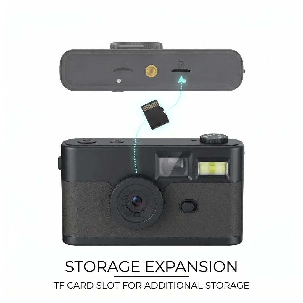 Vintage Style Point and Shoot Camera 13MP 1080P with Retro Filter ELS Anti Shake Screen