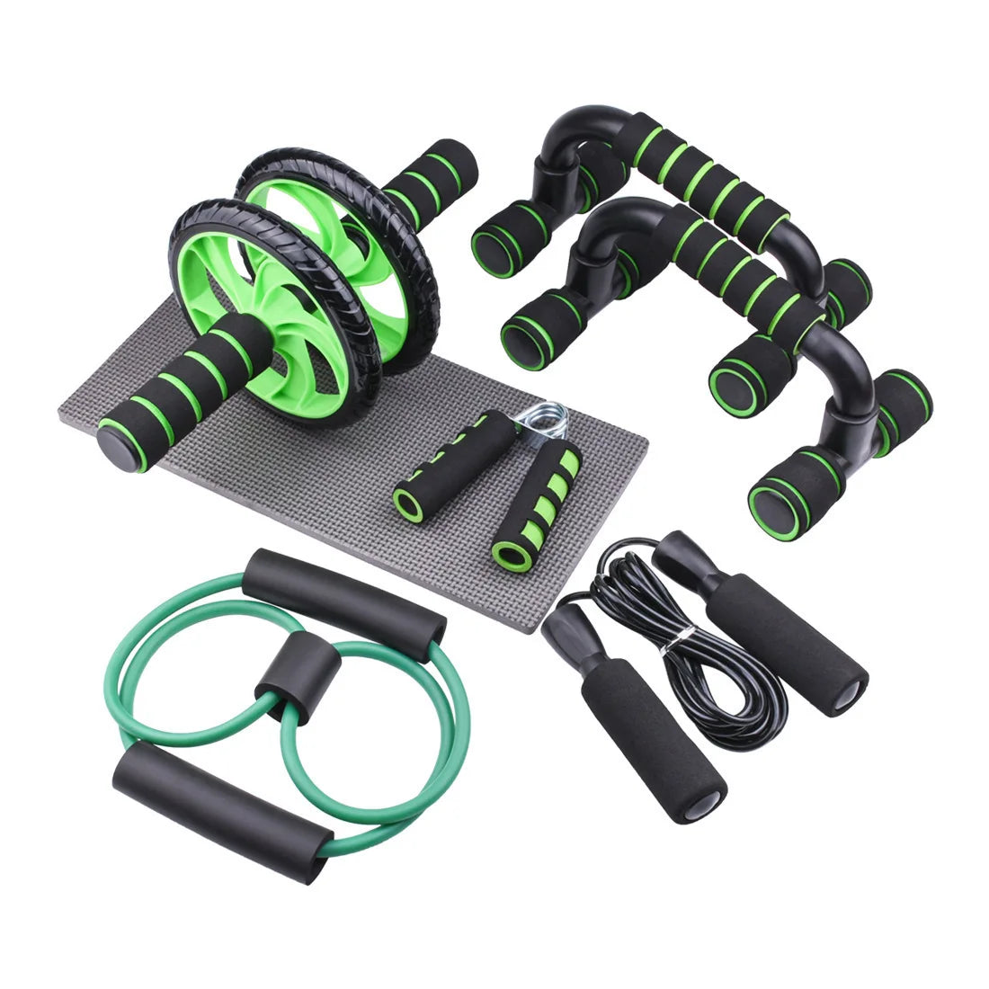 Custom AB Wheel Roller Kit Muscle Exercise Equipment Multi-Functional Seven-Piece Fitness