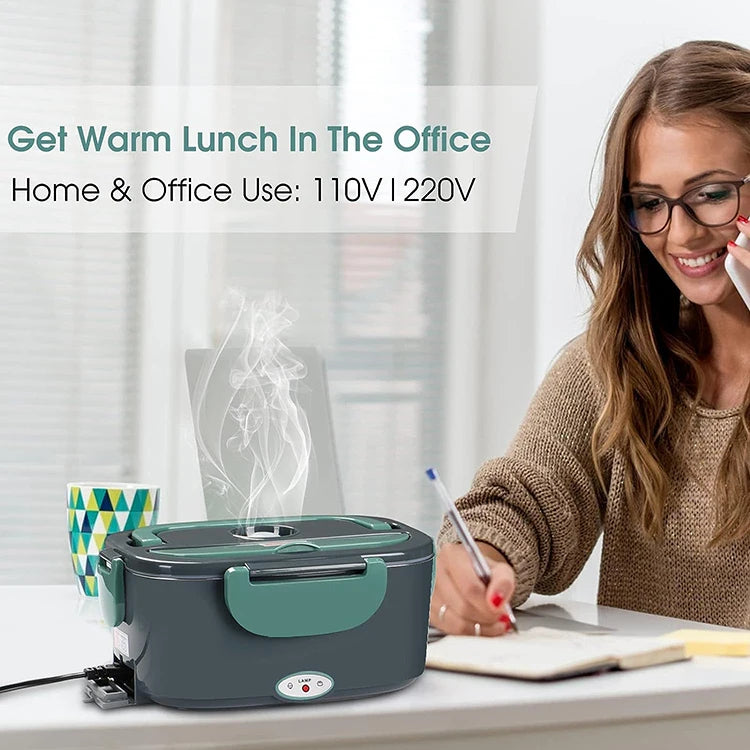 110V/12V 60W-80W Portable Electric Lunch Box 60W-80W Food Warmer with Removable Stainless