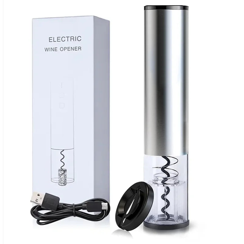 Corkscrew Automatic Wine Bottle Opener with USB Charging Cable Rechargeable Stainless