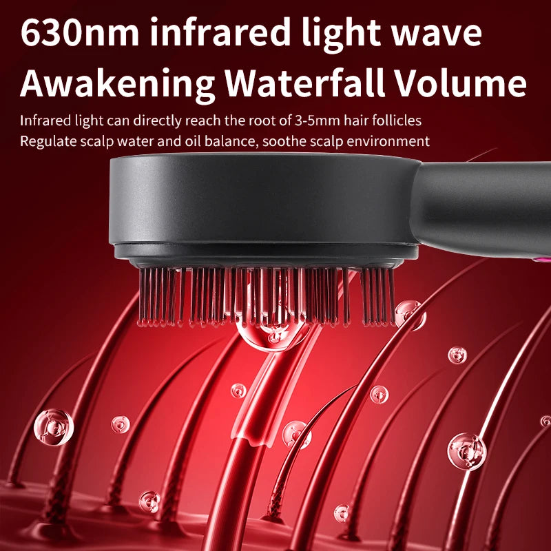 Cordless Scalp Massage Brush with Oil Applicator and Red Light, Electric Comb