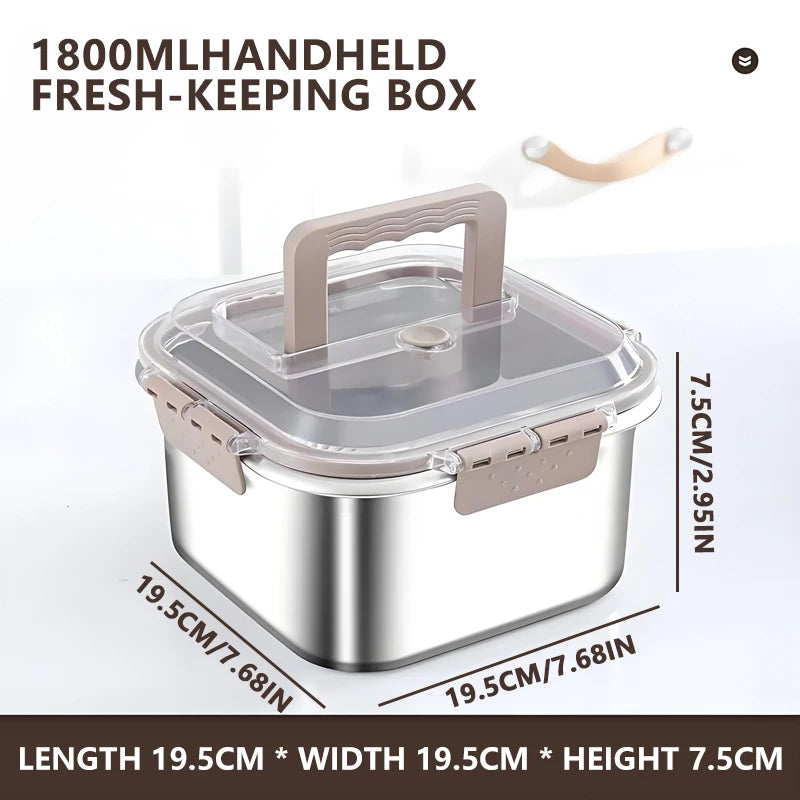 Modern Stainless Steel Eco-Friendly Portable Leak-Proof Bento Box with 1-3L Capacity