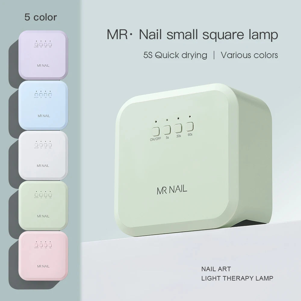 MR NAIL Quick-Drying UV Lamp Small Square LED Phototherapy Nail Art Tool Mini Plug-In