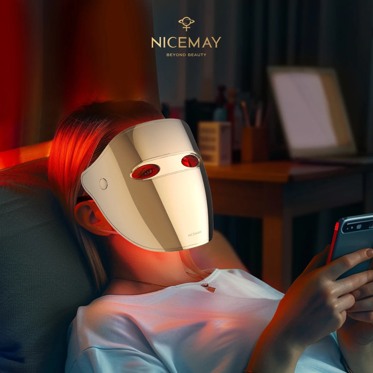 Customized 630nm 850nm 7-Color Infrared Laser Silicone LED Face Mask - Phototherapy