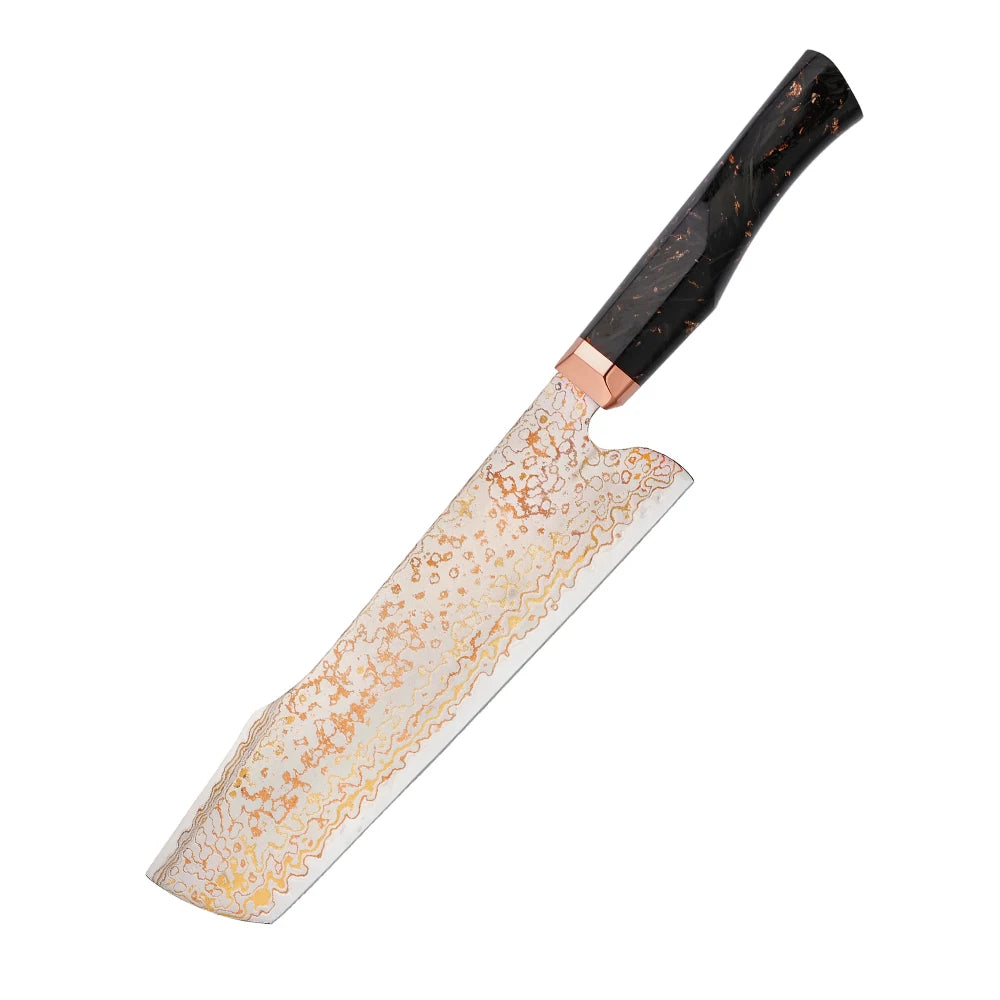 Japanese 5PCS 77 Layers Rainbow Damascus VG10 10Cr15CoMoV Core Chef Kitchen Knife Copper