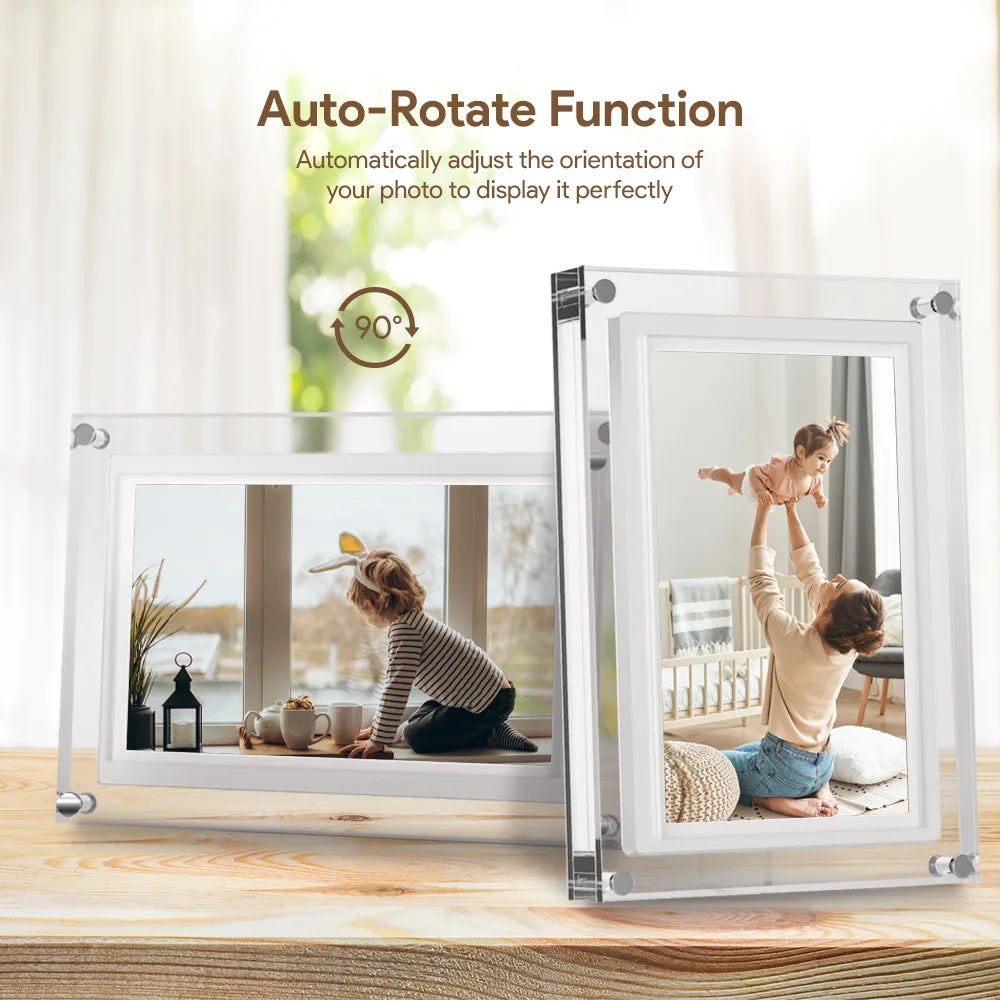 WiFi 10.1 Inch Smart Cloud Picture Frame With 1280x800 IPS Touch Screen Auto-Rotate Share