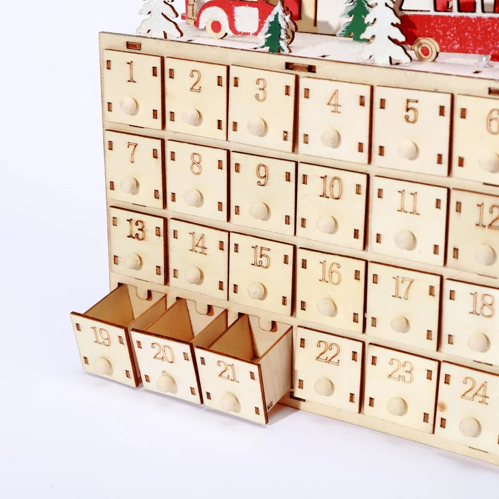 Creative Holiday 24 Days Wood Countdown Calendar Decoration Wooden Christmas Gifts Crafts