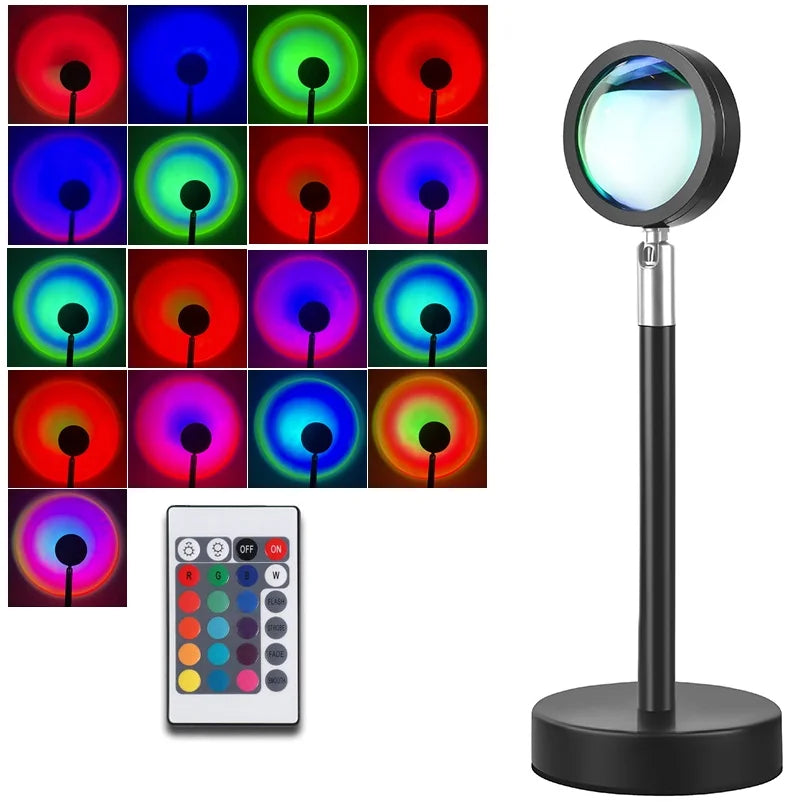Atmosphere Mood Lighting LED Sunset Lamp Rainbow Sunset Projection Table Lamp Light