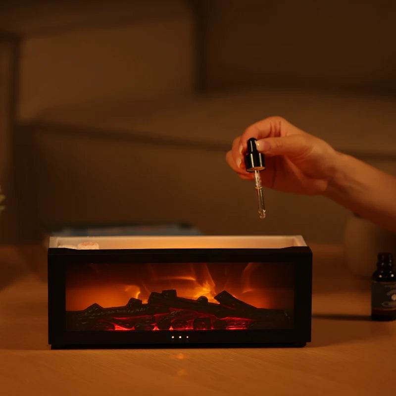New Fireplace Aroma Diffuser Seven Color Timing Remote Control Simulation 3D Flame