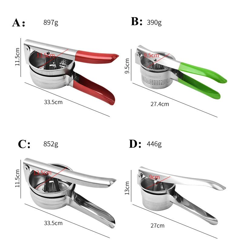 Stainless Steel Manual Potato Citrus Press Juicer Hand Squeezer Multifunctional Fruit