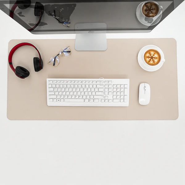 Leather Desk Mat Heat Resistant Mouse Pad Custom Printed Rectangular Office Table Pad