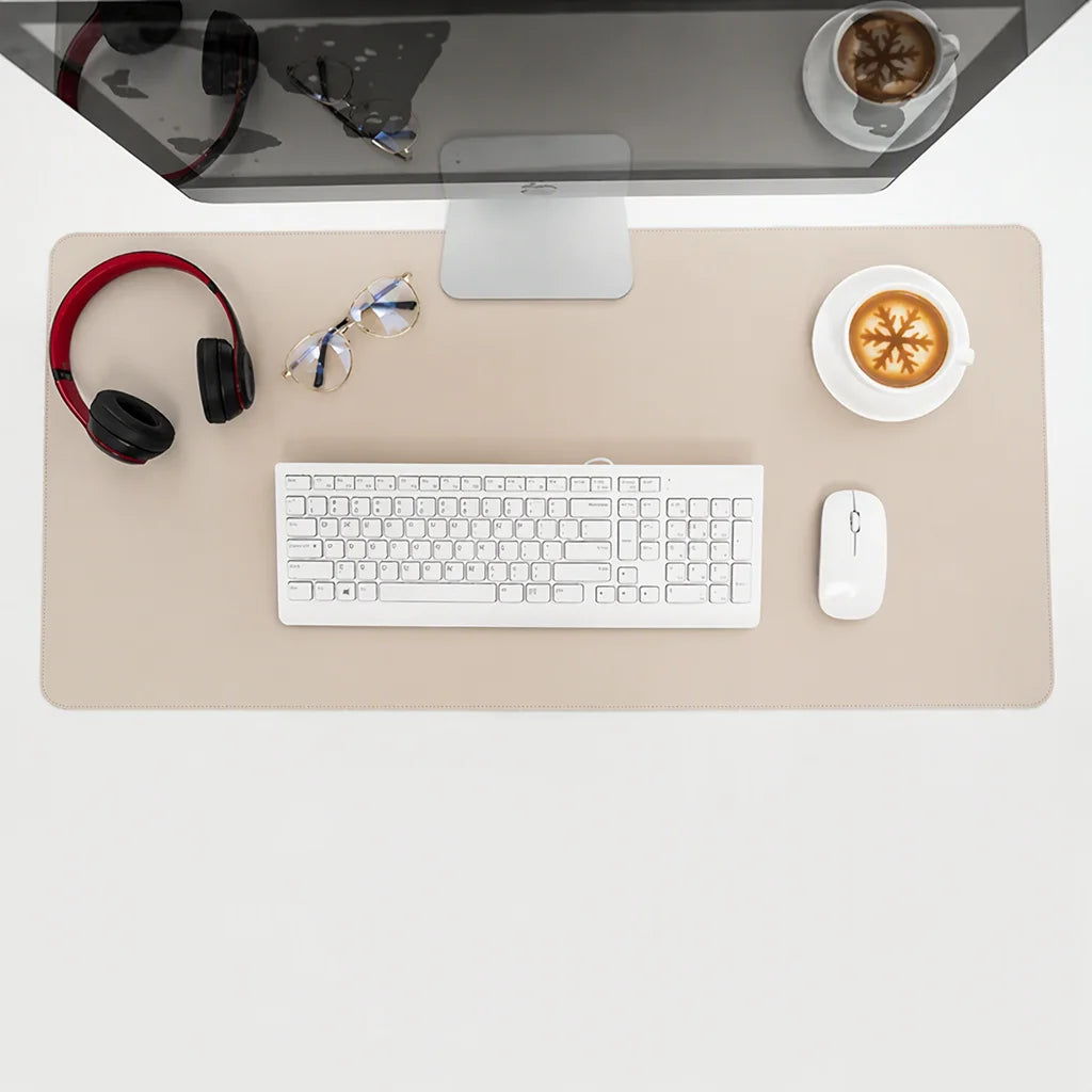 Leather Desk Mat Heat Resistant Mouse Pad Custom Printed Rectangular Office Table Pad