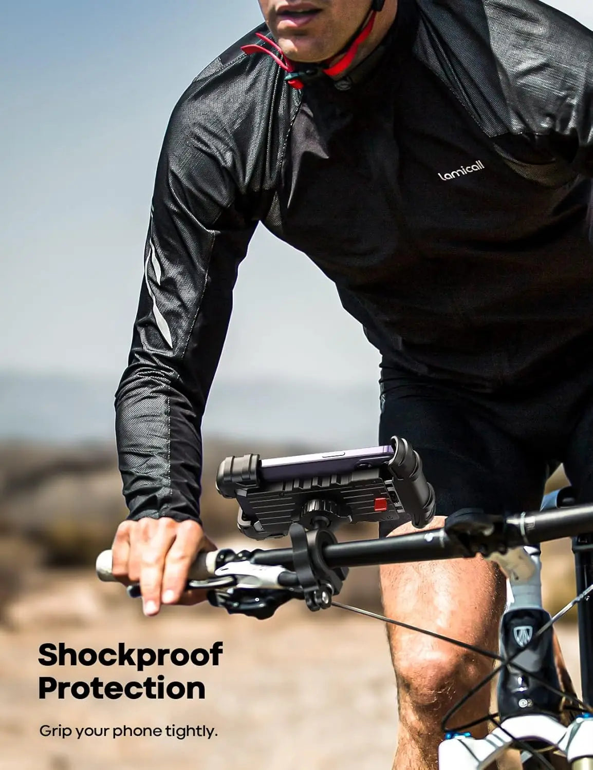 Bike Phone Holder for 4.7\" 6.8\" Smartphones Motorcycle Handlebar Cell Phone Clamp