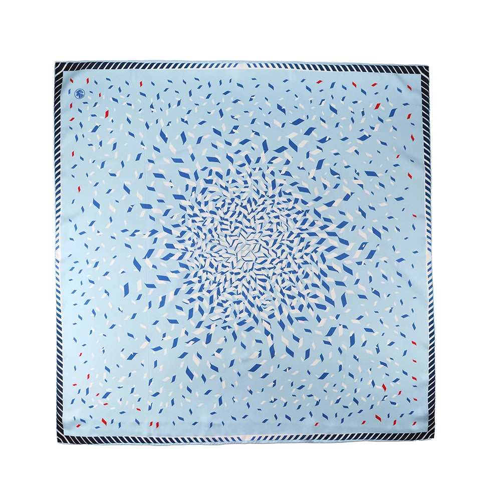 Premium Silk Geometric Digital Print Scarf Custom Women'S Scarves