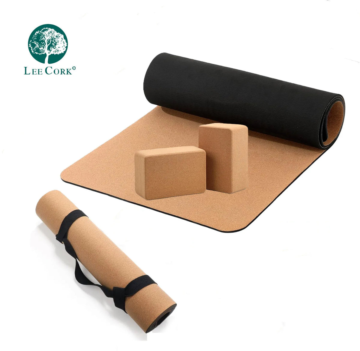 Non Slip Cork Yoga Mat Custom Organic Eco Friendly Thick Yoga Mat Tpe Natural Cork Rubber