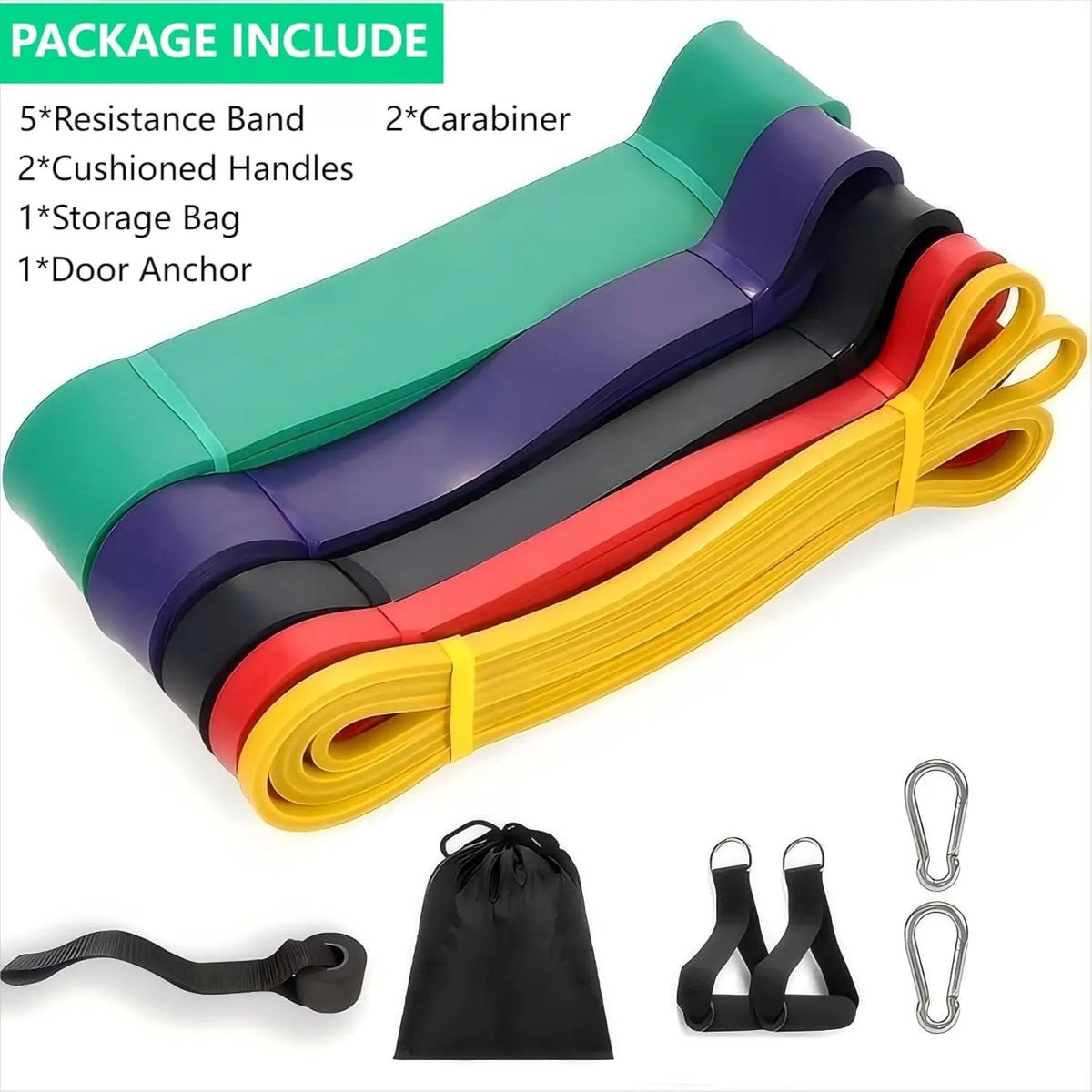 Custom Fitness Elastic Resistance Bands Set for Exercise