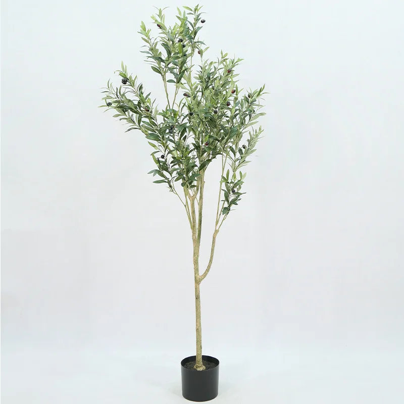 Artificial Olive Tree in 6, 7 or 8 ft, Plastic Faux Plant for Indoor or Outdoor