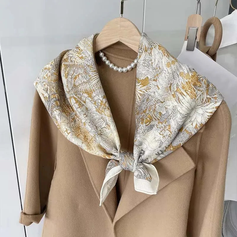 New Fashion Silk Scarf Printing Luxury Silk Wool Scarf for Women and Bags