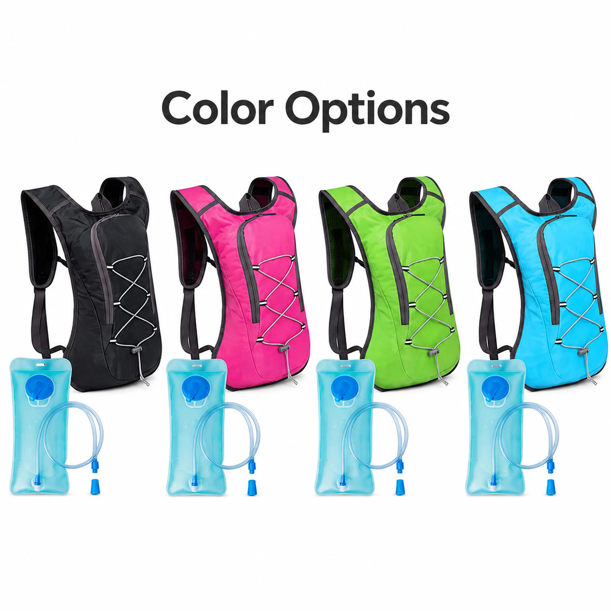 Waterproof Hydration Backpack Ultralight Cycling Vest with Reflective Trim Water Bladder