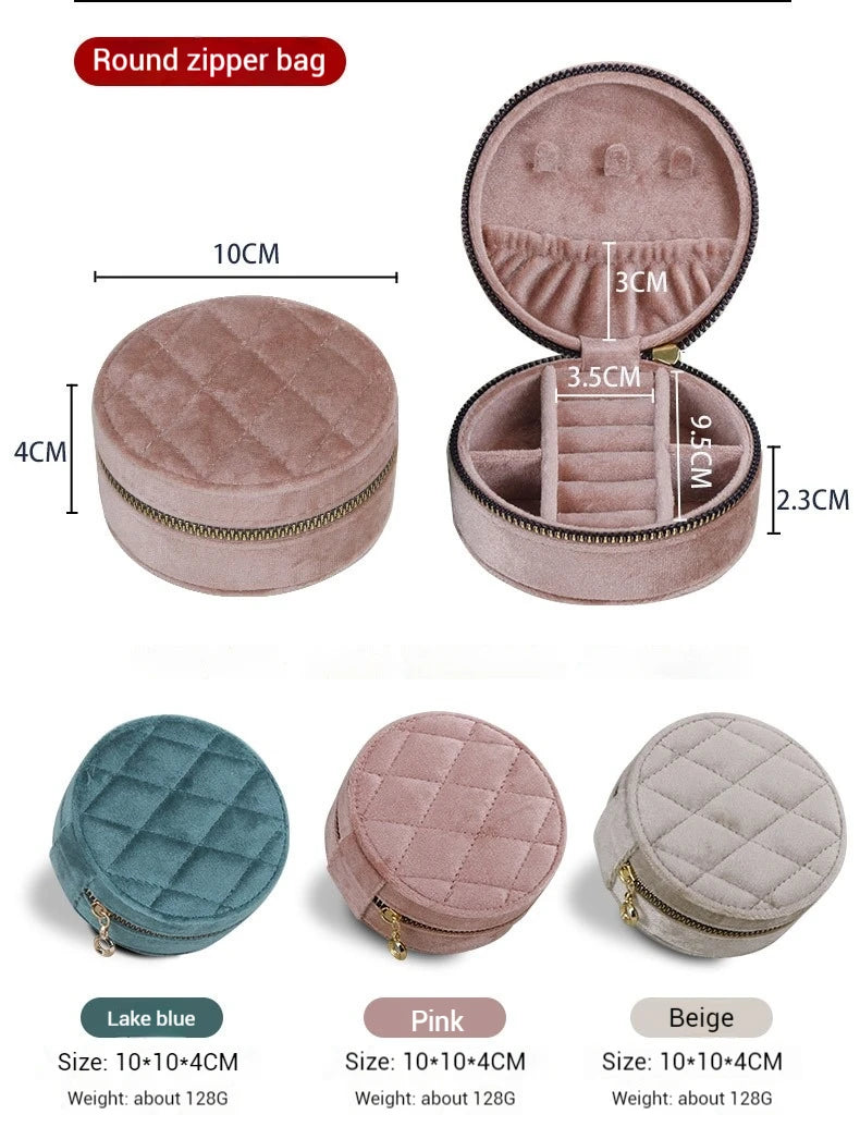 Multi-Layer Travel Leather Jewelry Organizer Storage Ring Earring Necklace Packaging Bag