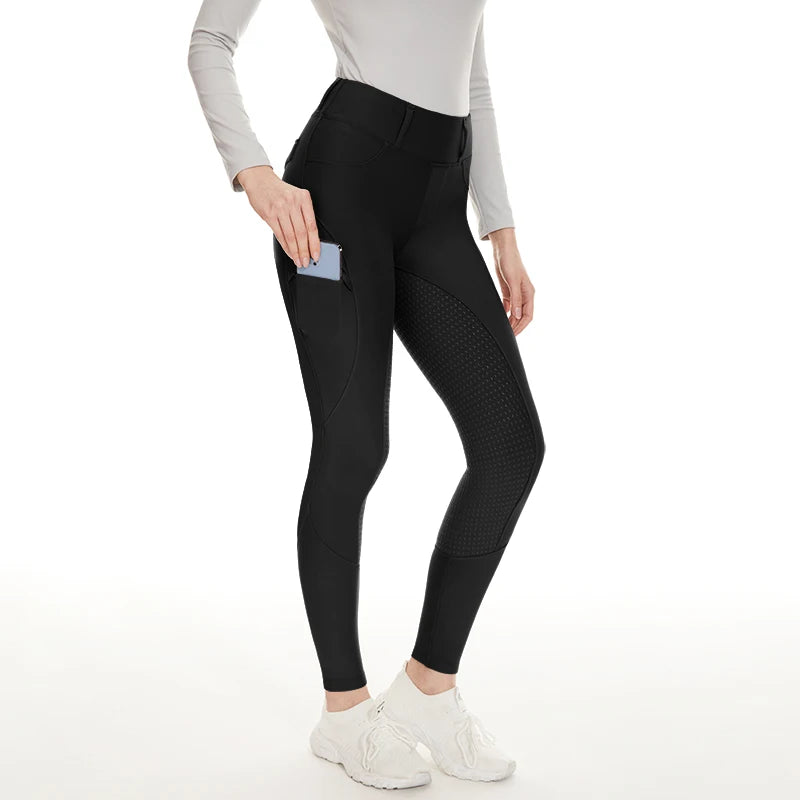 Horse Riding Breeches Keep Warm Competition Equestrian Pants Fleece Lining in Winter