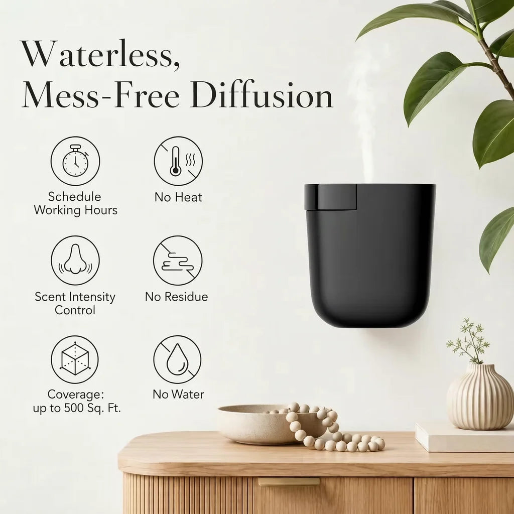 Electric Plastic Home Waterless Aromatherapy Essential Oil Diffusers Smart Control