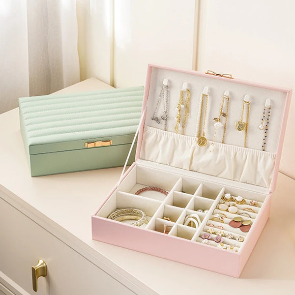 PU Leather Small Travel Jewelry Box Organizer Packaging Storage Case for Woman Jewelry