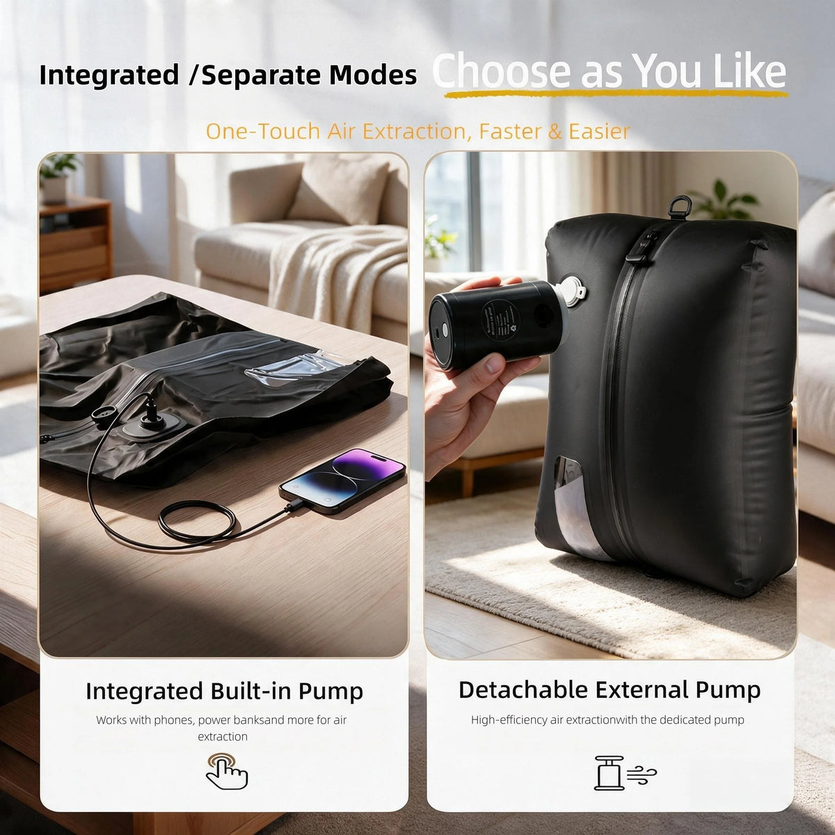 Waterproof TPU Nylon Vacuum Compression Storage Bag, Space Saving Reusable Pouch
